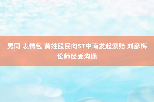 男同 表情包 黄姓股民向ST中南发起索赔 刘彦梅讼师经受沟通