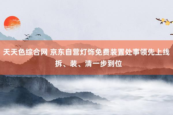 天天色综合网 京东自营灯饰免费装置处事领先上线  拆、装、清一步到位