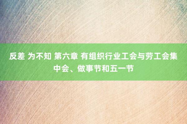 反差 为不知 第六章 有组织行业工会与劳工会集中会、做事节和五一节